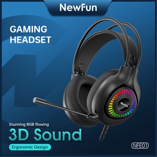 NewFun Headphone Gaming 3D Sound Wired Headset Noise Canceling Gaming Headphones With Mic For PC/Laptop NFE01