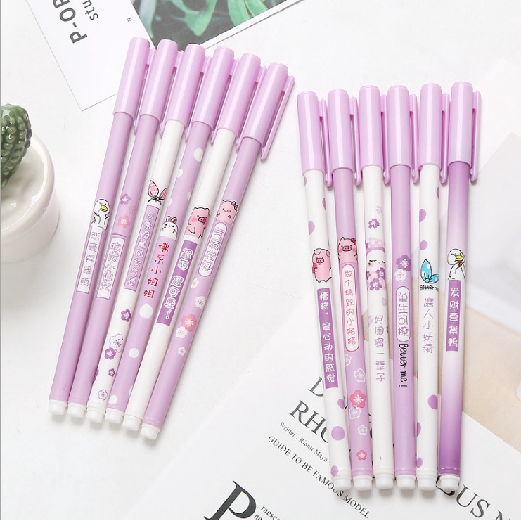 

Pulpen Kreatif Gel Pen Ungu dan Putih / Ballpoint Sekolah / Pena Import