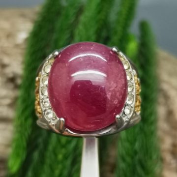 Cincin Batu Mustika Merah Delima Asli Koleksi Sesepuh