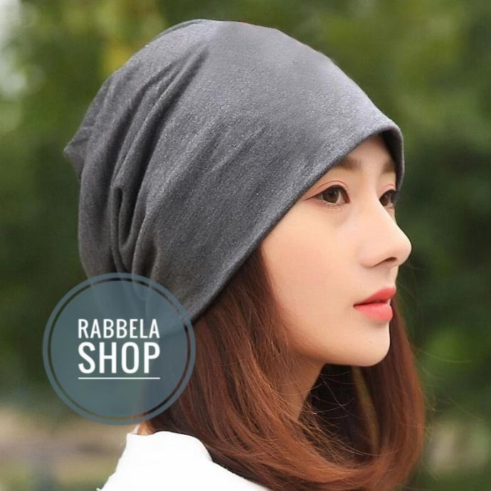 Topi Bannie Hat /Topi Kupluk Pria Dan Wanita Bahan Lembut Import Abu