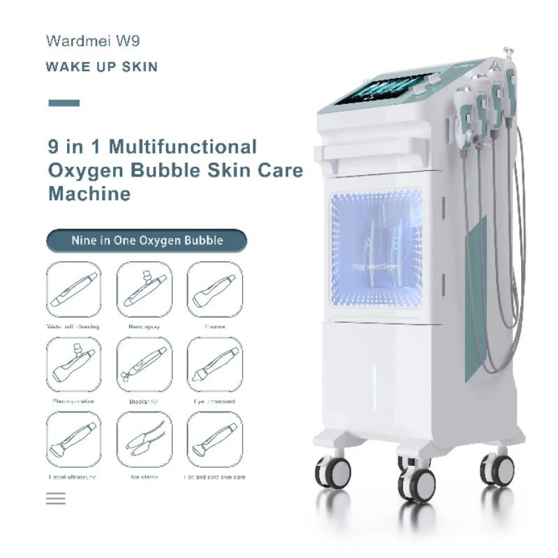 9IN1 Multifunctional oxygen bubble skin care machine hydra standing electroporation