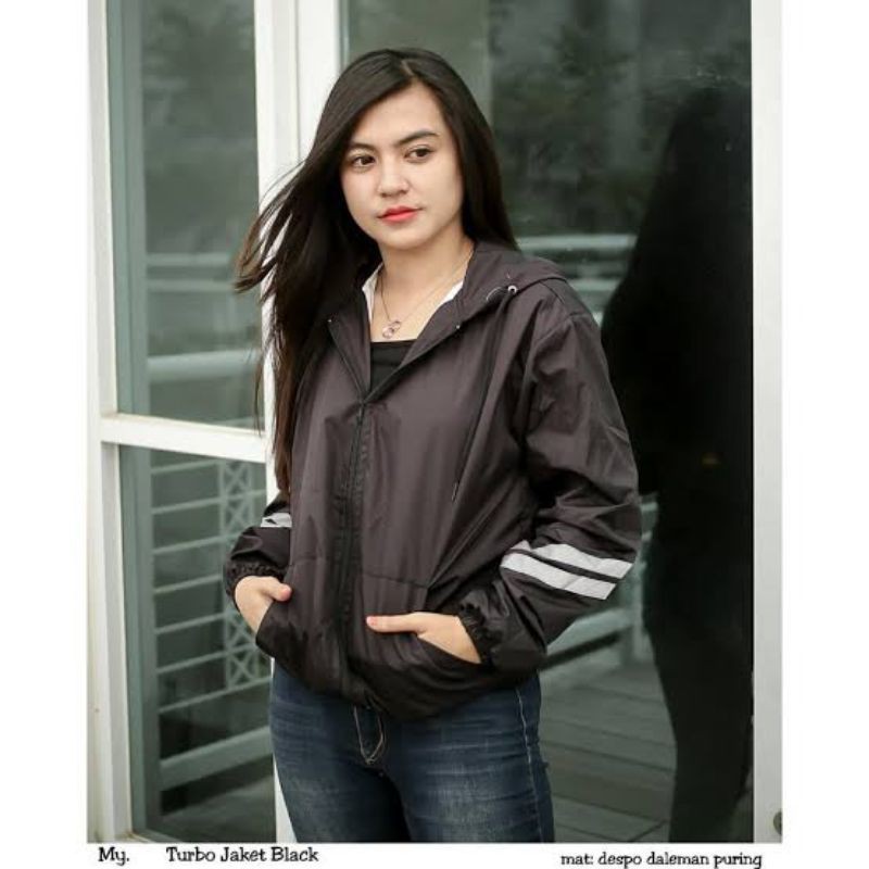 JAKET WANITA PARASUT TURBO  LAPIS PURING (real pick) L/XL