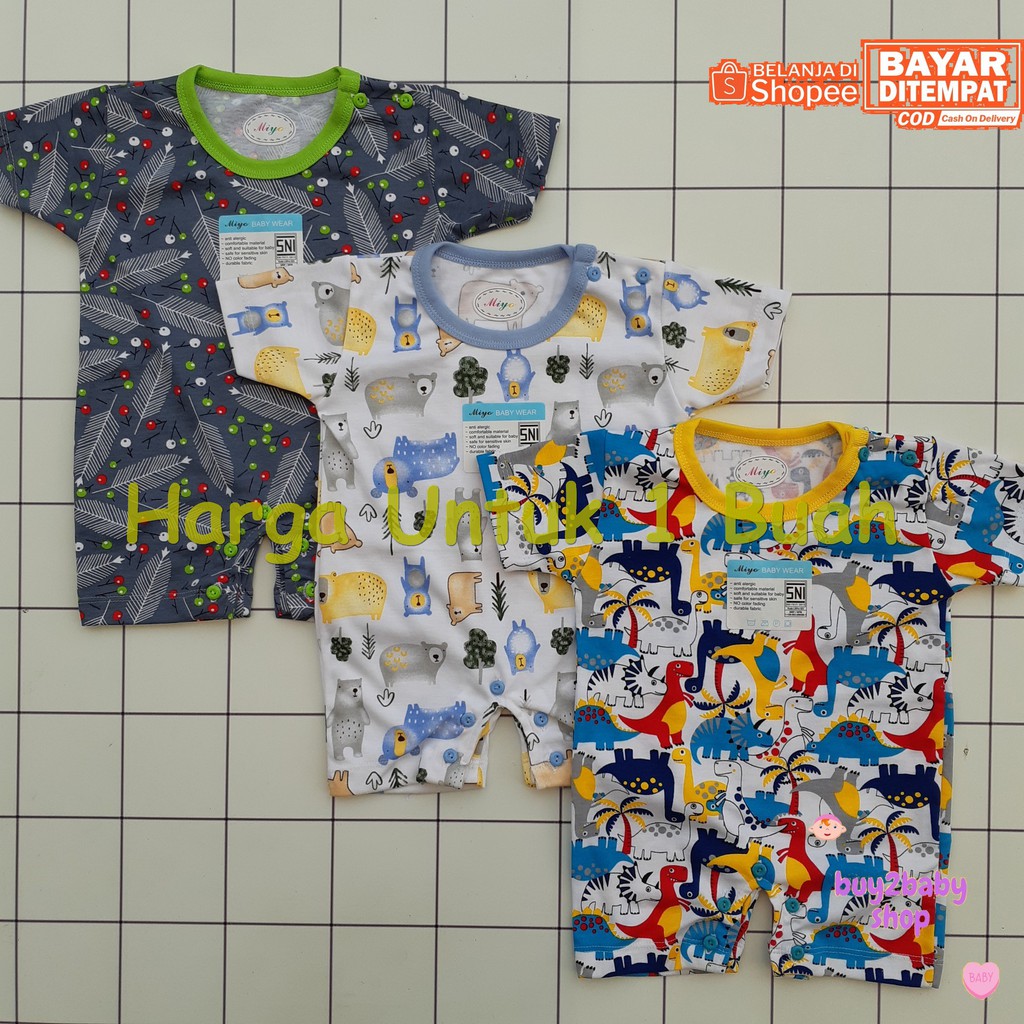 Romper bayi baju kodok bayi MIYO (All New Feb 2021 World Dino Series) 0-3 bulan 1 PCS