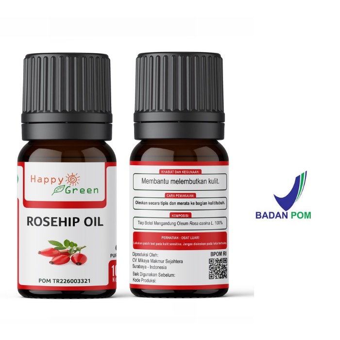 BPOM Approved Happy Green Rosehip Seed Oil - Minyak Biji Rosehip Murni Garansi Uang Kembali