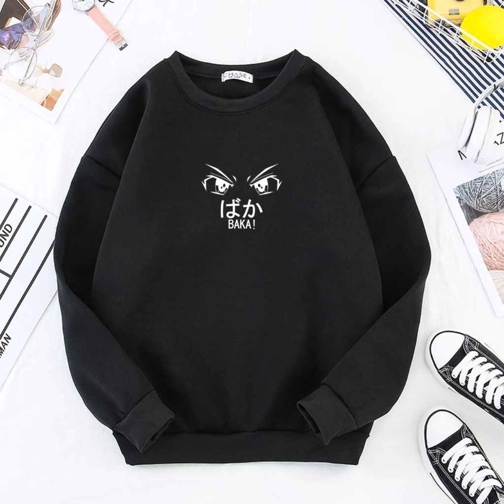 hanaco Sprose Sweatshirt Crewneck Wednesday Hitam Sweater Pria Wanita Crewneck hitam simple jaket sweater pria wanita sweater crewneck terbaru crewneck simpel murah