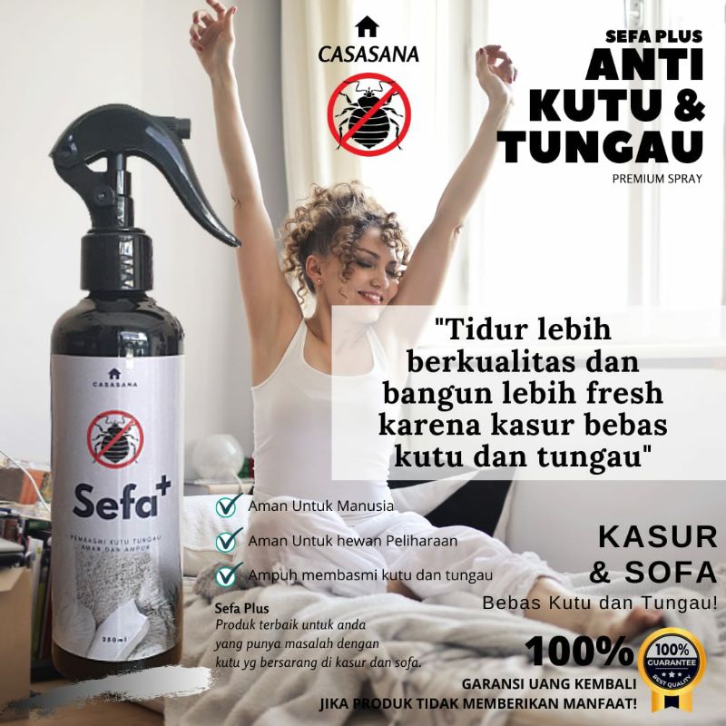 Obat Pembasmi Kutu Tungau Kasur dan Sofa Sefa Plus Spray Anti Kutu