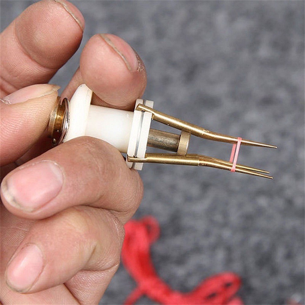 Set Tali Lanyard+Terminal Pencapit Cacing+Karet untuk Bantu Pasang Umpan Memancing Ikan