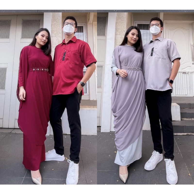( VM )- Vanesha Margaretta - 670 Couple / Bahan Spandex bukan Scuba / Iner Spandex / Couple Muslim