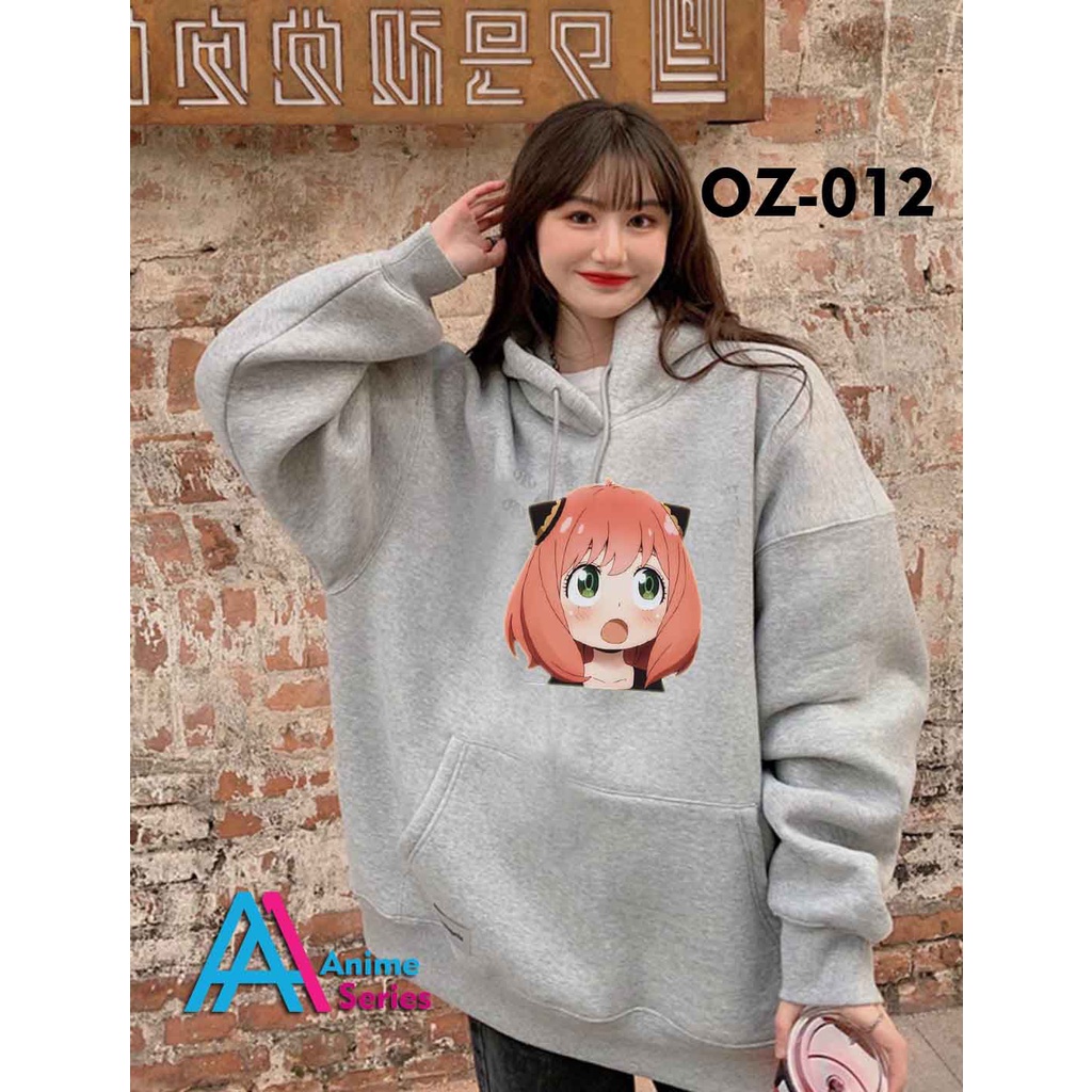 AA1 - Hoodie Anime Series Jumbo OVERSIZE Fleece Cewek Wanita || COD Bayar Dirumah