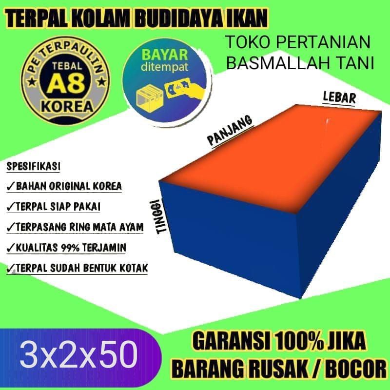 terpal kolam ikan 3x2x50 type ketebalan a8 dan a12 bisa bayar cod