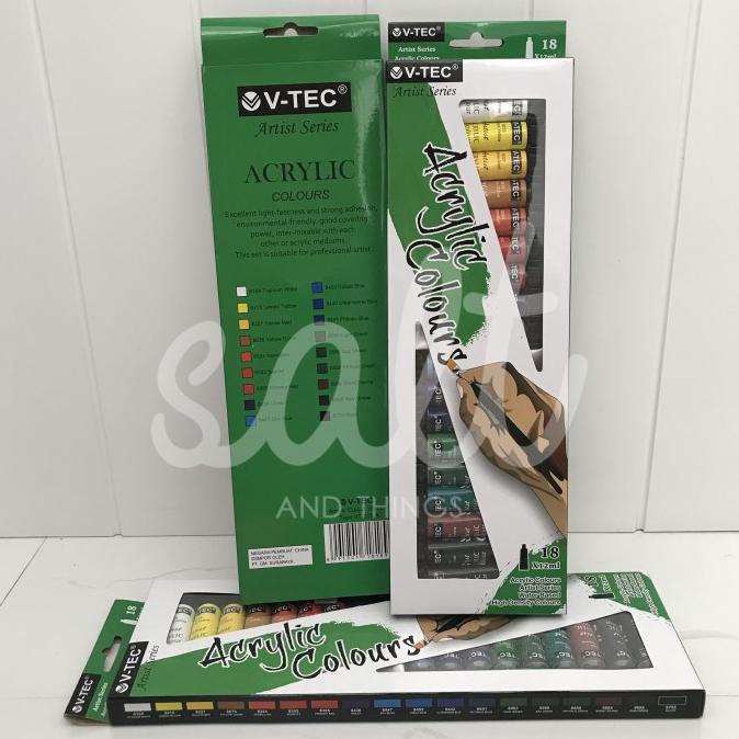 

Produk Terbaik] V-Tec Acrylic Color Set 18 - 818A / Cat Akrilik V-Tec 818-A