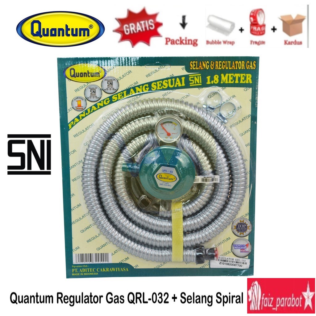 Regulator + Selang Gas Quantum QRL 032