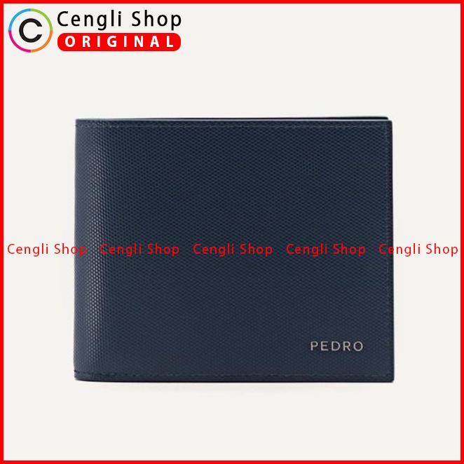 DOMPET KULIT PRIA PEDRO ORIGINAL BRANDED BIRU NAVY PM050