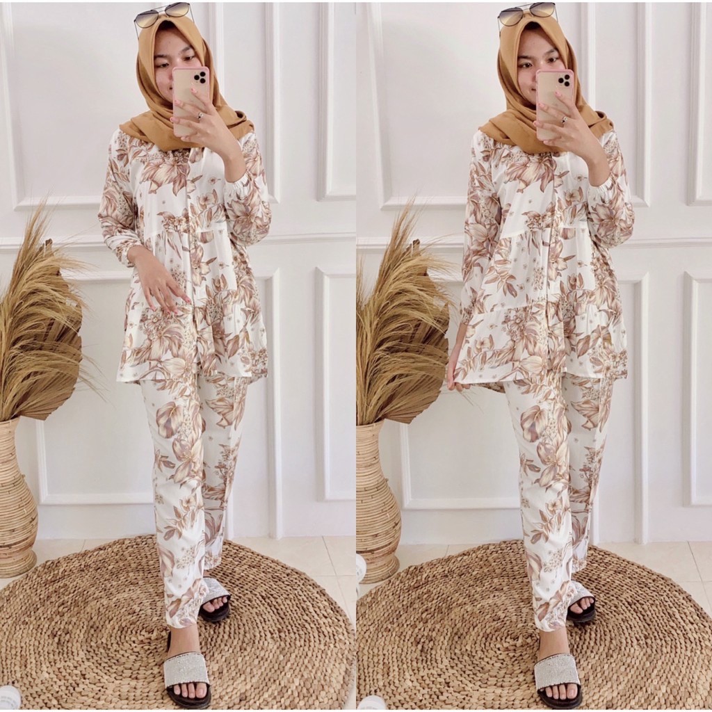 INDIRA ONE SET / OMYRA ONE SET / STELAN WANITA-FRANDA - WHITE