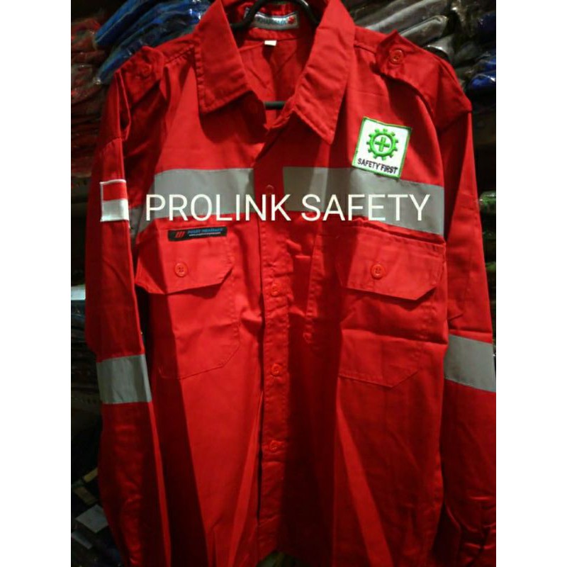 SERAGAM SAFETY MERAH KANCING 5CM LEBAR SCOTLIGHT