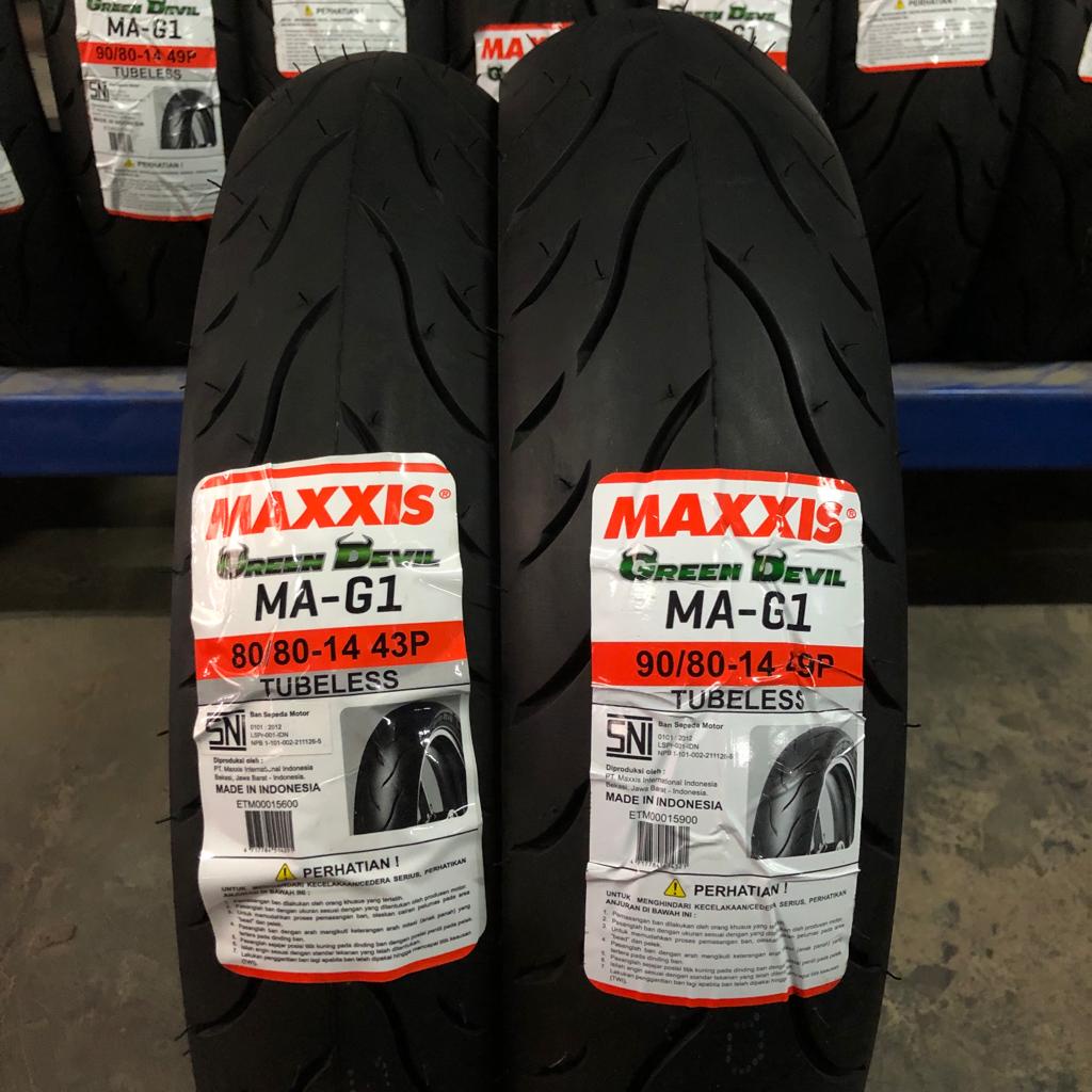 Paket Ban matic Maxxis Green Devil MA G1 80 80 &amp; 90 80 14