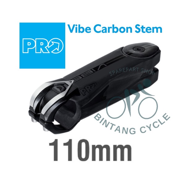 STEM CARBON PRO VIBE CARBON STEM 110mm 8derajat Black Stem Roadbike Gravel