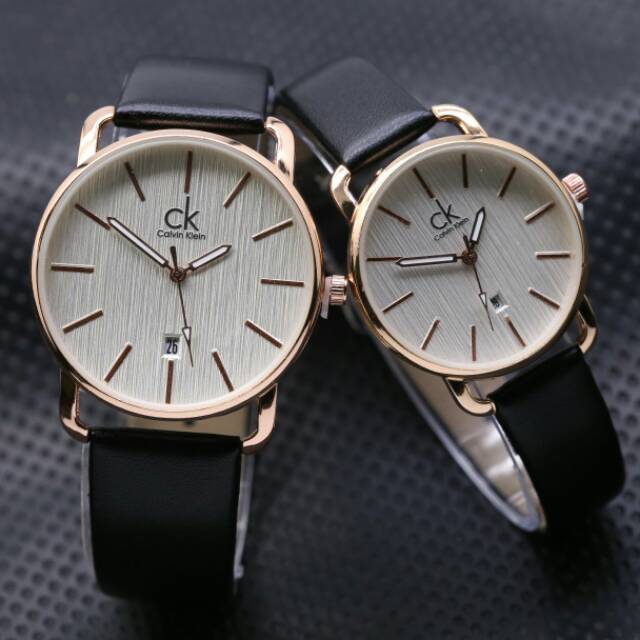 Jam Tangan Couple CK Classic Kulit Black