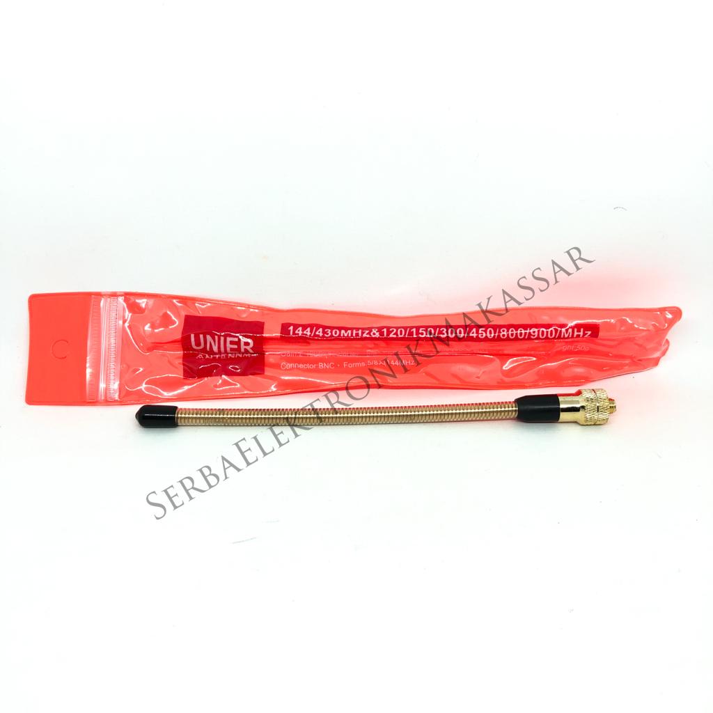 Antenna HT Unier Spiral Gold BNC SMA Female Motorolla Antena Handy Talkie