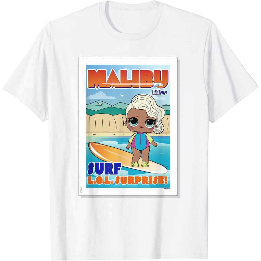 Kaos Anak LOL Surprise Surfer Babe Malibu Waves Pakaian Fashion Baju Atasan Anak Laki Laki Perempuan