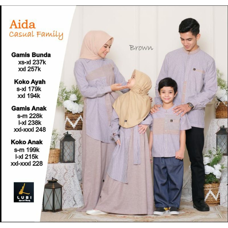 LUBI SARIMBIT AIDA | GAMIS COUPLE | COUPLE KELUARGA | KOKO LUBI