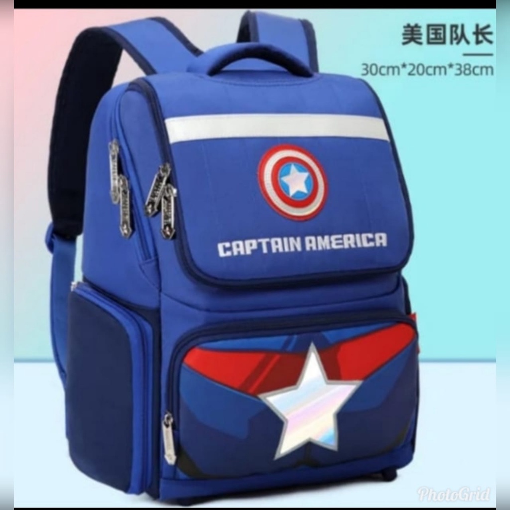 Abel shop_tas ransel anak laki-laki tas marvel spiderman captain america iron man tas gamer kekinian tar karakter bisa bayar ditempat (COD)