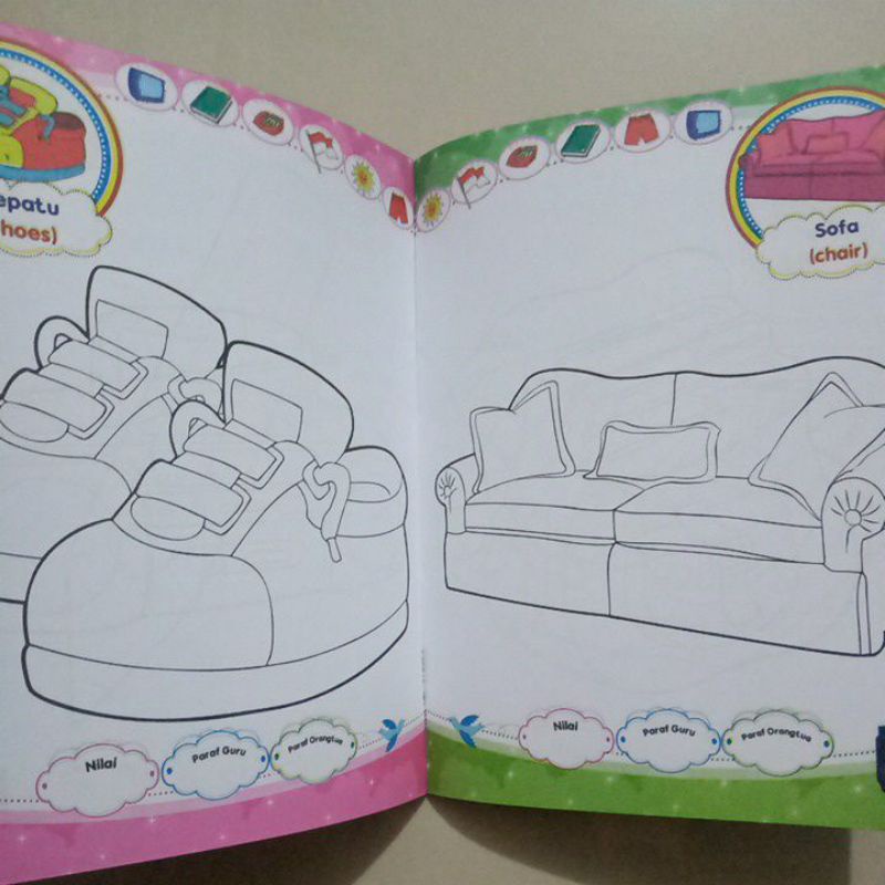 Buku Paud Mengenal Dan Mewarnai Benda