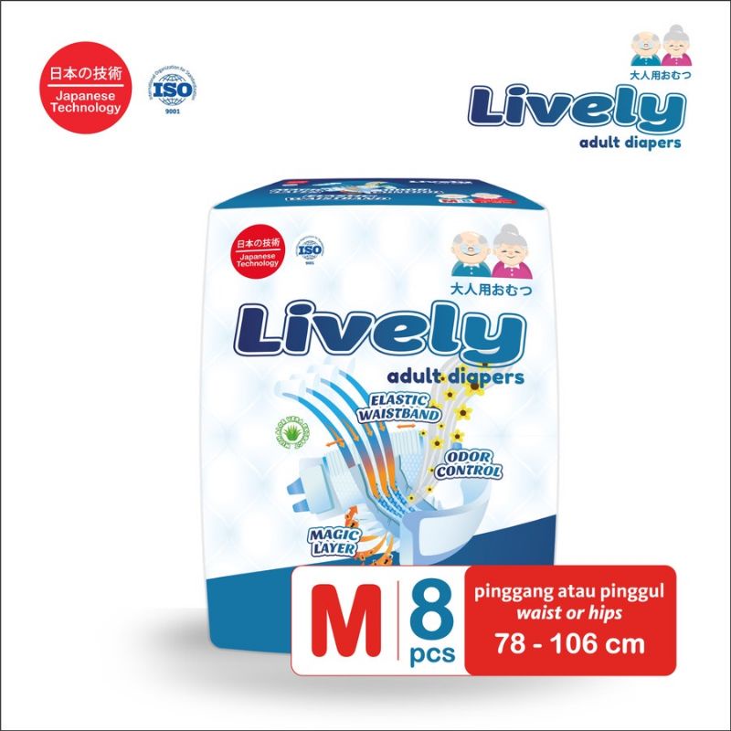 LIVELY Premium Popok Dewasa perekat / Diapers dewasa M8 L7 XL6 - Pempers dewasa