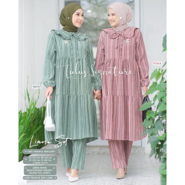 LIMOSA SET BY TULUS SIGNATURE (ONE SET WANITA) Setelan muslimah polos modern rekomended