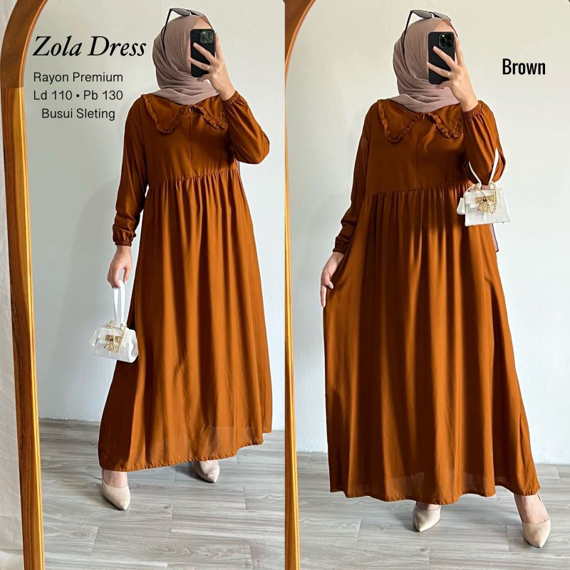 Gamis Rayon Polos Dress Rayon Ld 110 Pb 130