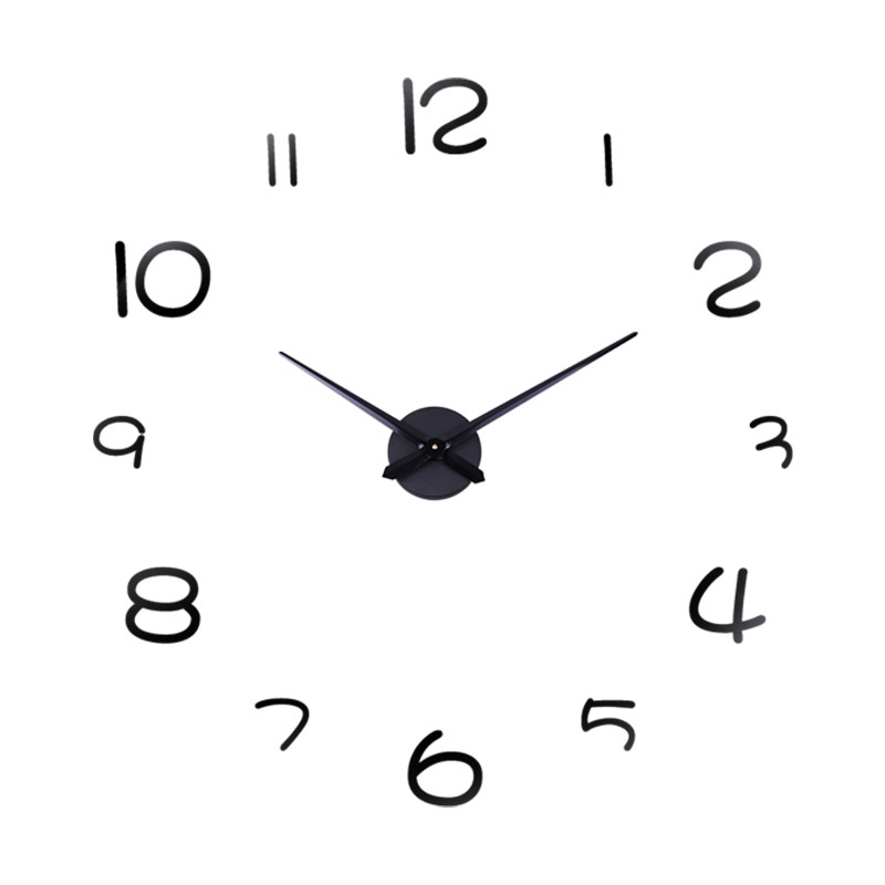 gs8a emoyo jam dinding besar diy giant wall clock model simple 60 cm - diy-201 - silver Or-i