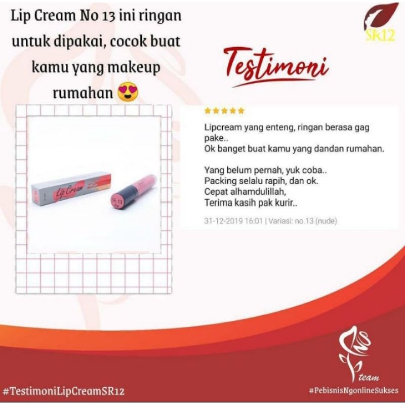 NEW !!! LIP MATTE CREAM SR12 LIPSTIK TAHAN AIR TAHAN LAMA