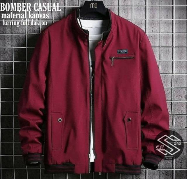 JAKET PRIA - JAKET BOMBER KANVAS CASUAL ORIGINAL PRODUK