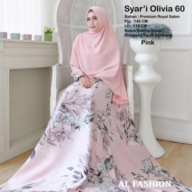 GAMIS Syari MUSLIM OLIVIA 60 BAHAN PRS + AMUNSEN  ONE SET