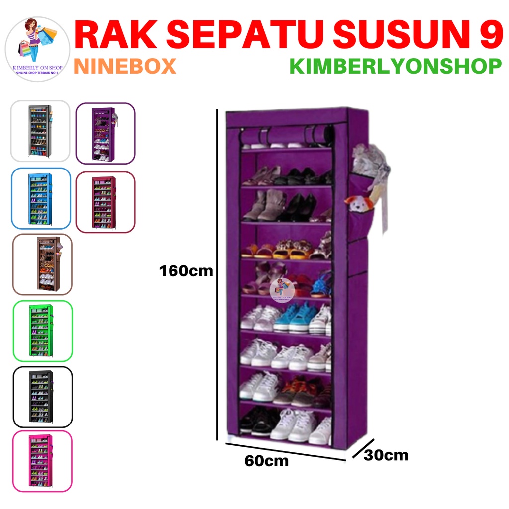 Rak Sepatu 10 Cover 9 Susun ( FREE ORKIM )