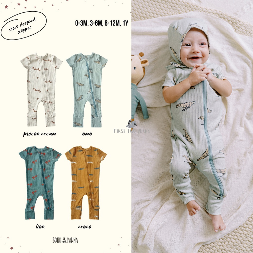 Bohopanna - Short Sleepsuit Zipper / Baju Tidur Anak Unisex