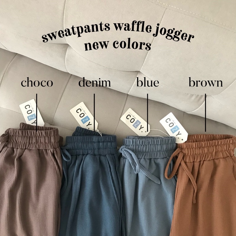 SIVALI Sweatpants Waffle Jogger | Jogger Unisex - Celana Jogger Wanita - Celana Panjang Jogger Pria 336