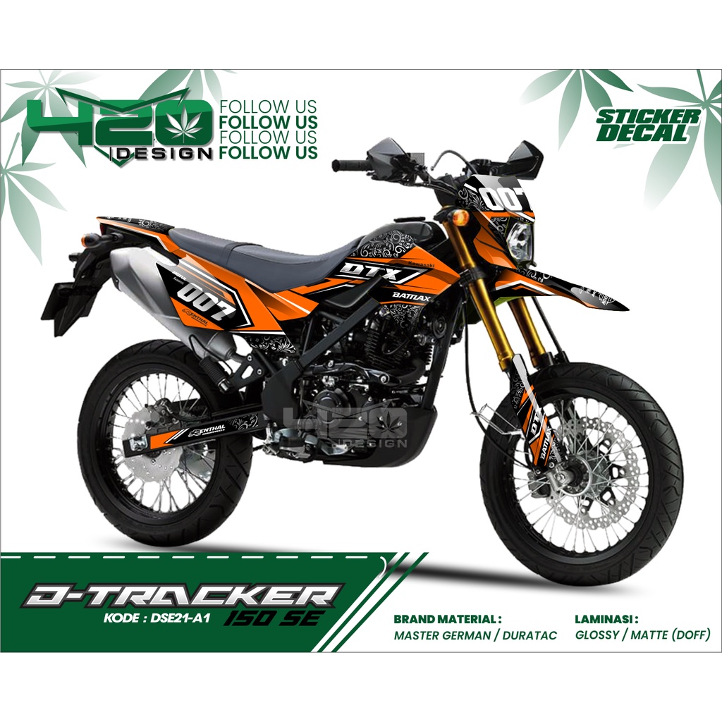 Dtracker SE 150 Custom Dekal Body Variasi Orange - Custom Desain Motor Cross Dtracker  - Motor Trail