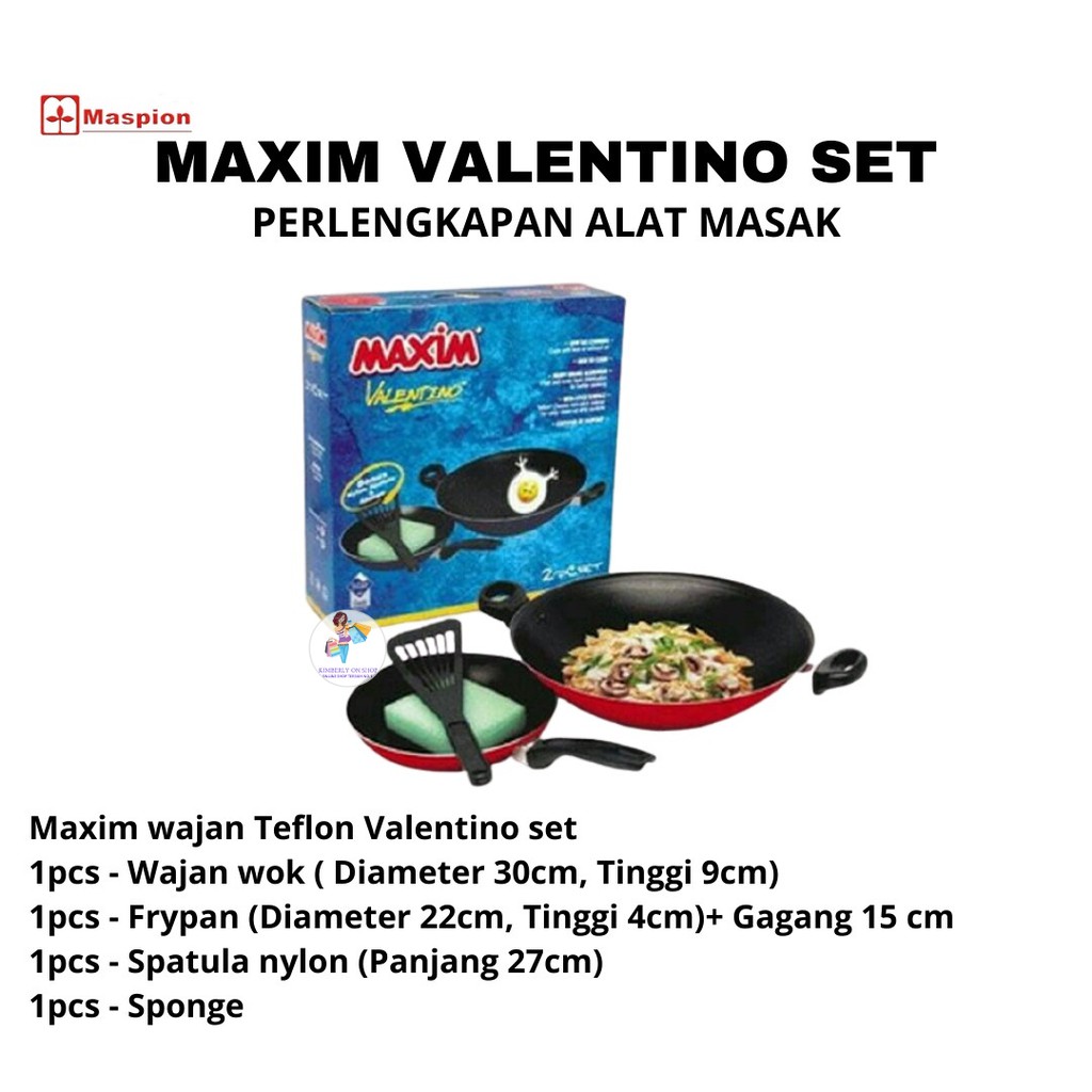 Wajan Penggorengan Frypan valentino 2 set free spons Maxim