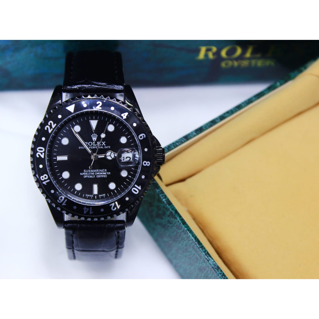 JAM TANGAN PRIA ROLEX SUBMARINER KULIT AUTOMATIC