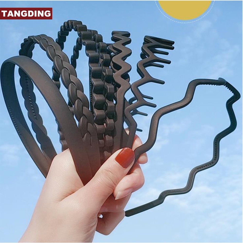 【COD Tangding】Black Series Frosted Acrylic Plastic Headband Korean Hairband Fashion Hair Accessories