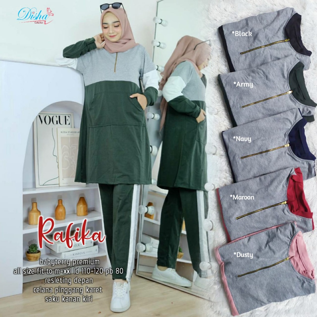 SETELAN BAJU OLAHRAGA SENAM WANITA || STELAN SETELAN BAJU SET OLAHRAGA MUSLIM || RAFIKA SET OLGA BAH