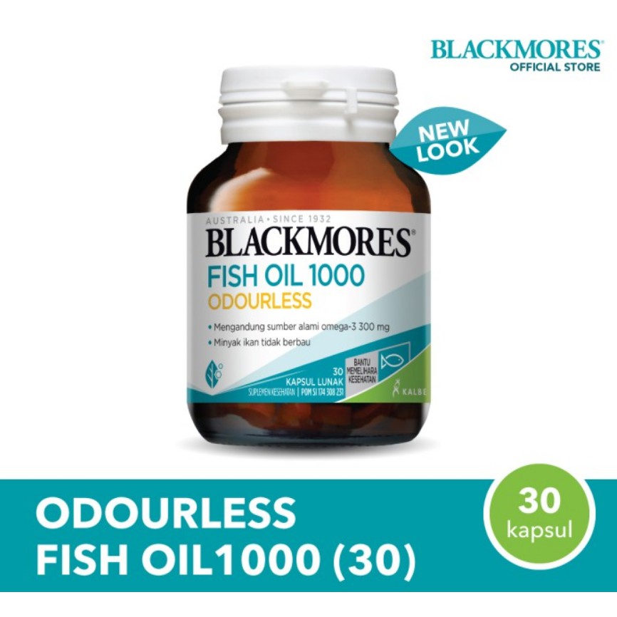 ✔️ BLACKMORES ODOURLESS FISH OIL 1000 [ 30 KAPSUL ]