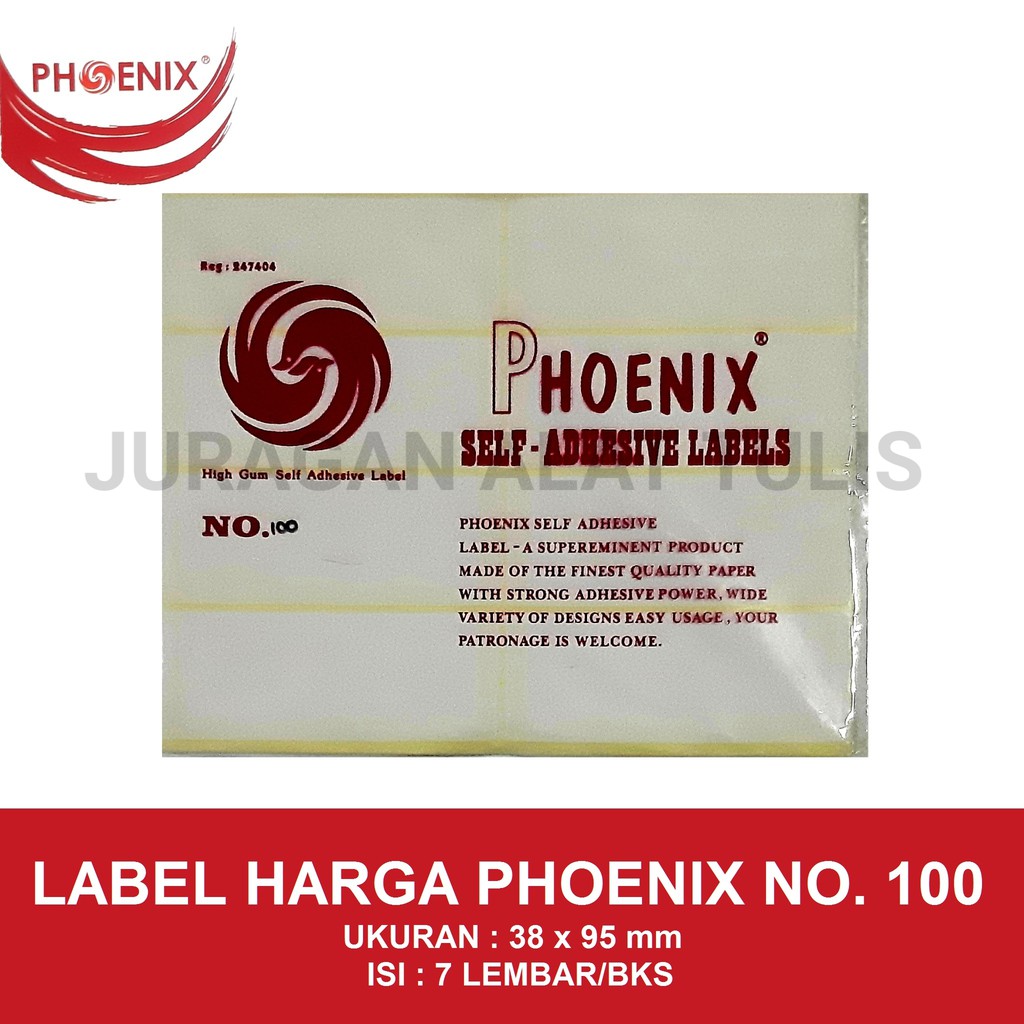 

LABEL HARGA / PRICE LABEL PHOENIX NO. 100