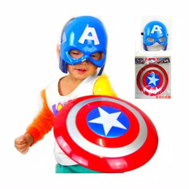 Captain America Topeng dan Tameng Mainan Anak Edukatif Cosplay Dewasa