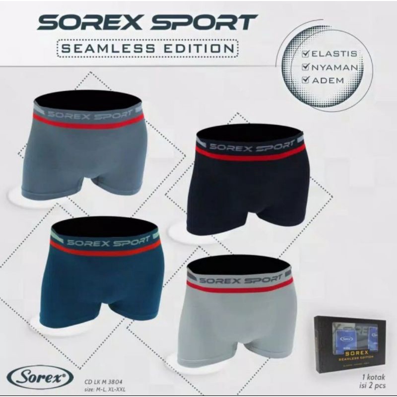 Celana dalam seamless boxer pria Sorex M 3804