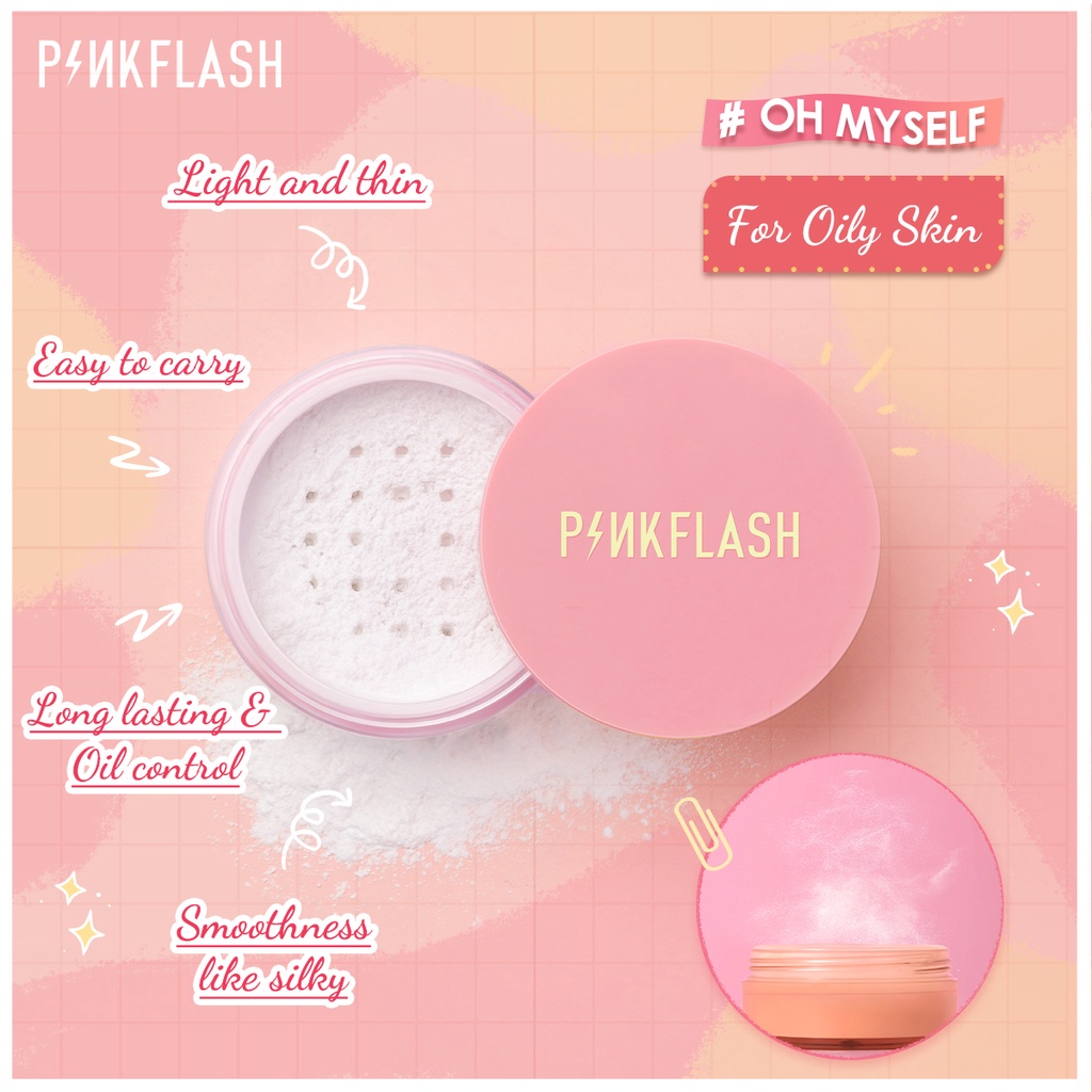 Pinkflash Oil Controller Loose Setting Powder Bedak Tabur Matte Translucent Anti Air Tahan Lama #Ohmyself