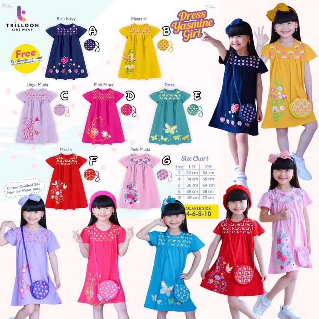 Dress anak Yasmin girl By Trilloon