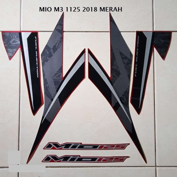 Striping Stiker Motor Yamaha Mio M3 125 2018 Warna Merah herosima