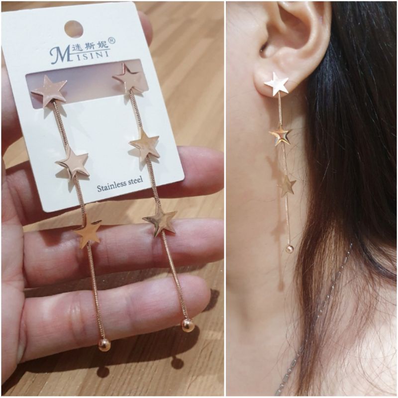 Anting Titanium Asli Rosegold Channel Stainless Steel ori Anti Karat Anti Alergi 01298